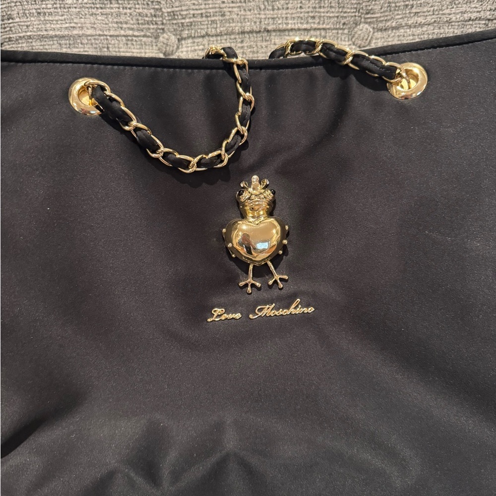 Love Moschino Black Tote with Gold Chain - Picture 3 of 3